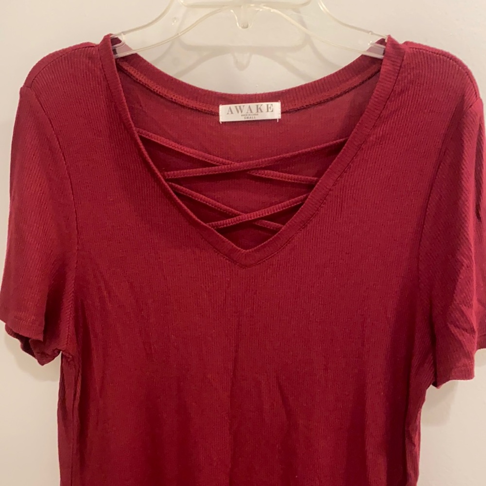 Burgundy crisscross top